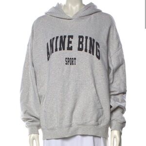 Anine Bing Heather Gray Sport Sweatshirt